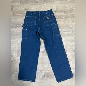 Carhartt Mens Dungaree Carpenter Fit Blue Jeans Size 36Wx32L Rn#14806